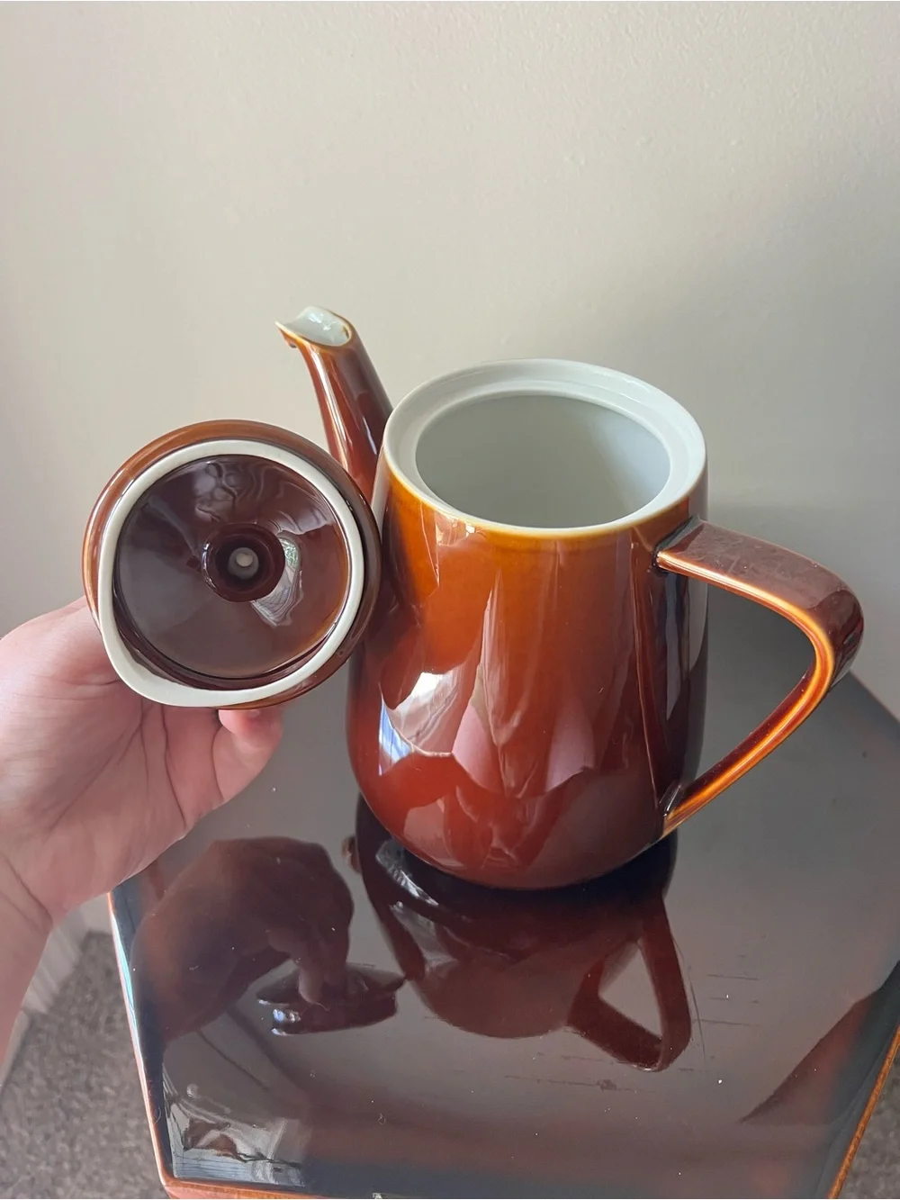 Villeroy & Boch Vintage Mid-Century Modern Brown Ceramic Coffee Pot